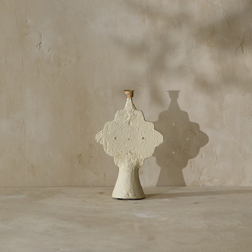 Hand-Made Paper Mache Candlestick Holder (A153)