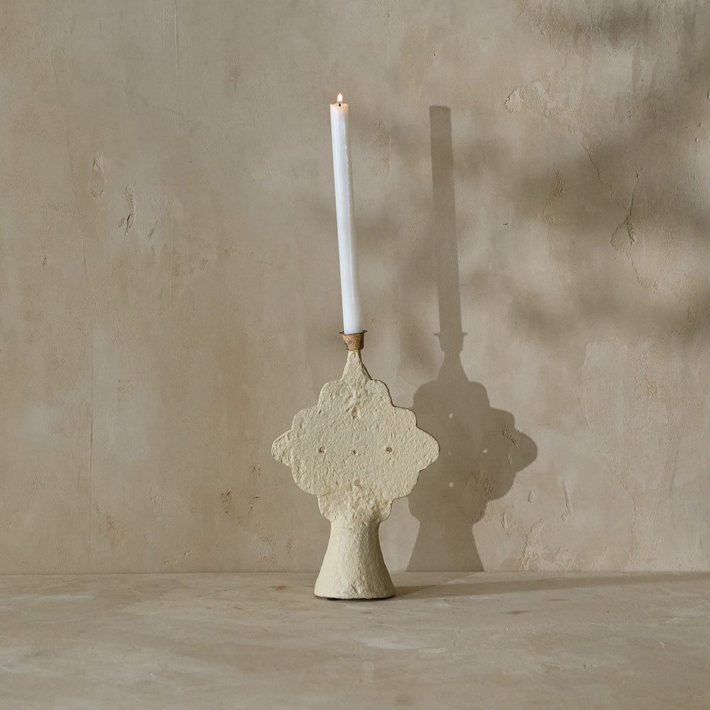 Hand-Made Paper Mache Candlestick Holder (A153)