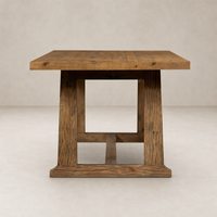 Landsbury Dining Table in waxed pine with a sturdy, rustic design and smooth finish.