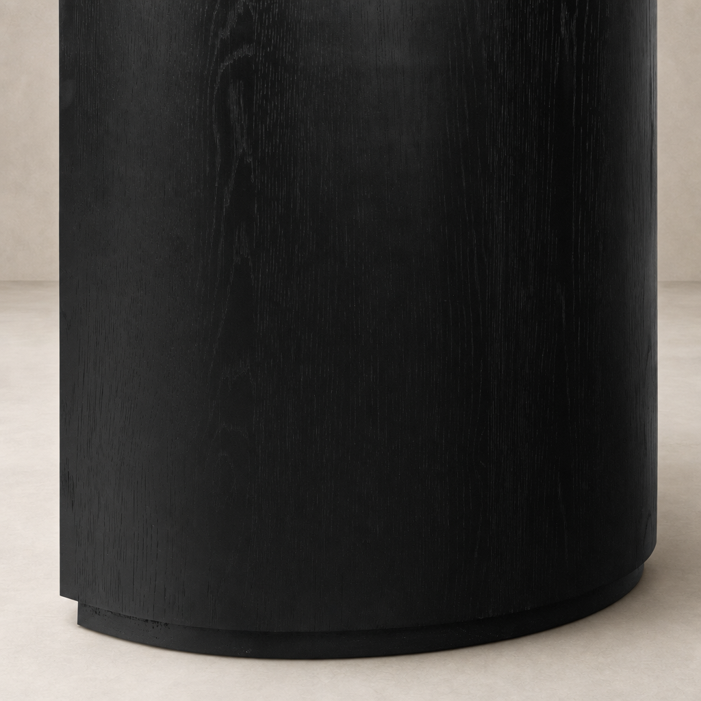 Brushed Ebony Oak Birch Desk showcasing a smooth, sleek finish and modern design.