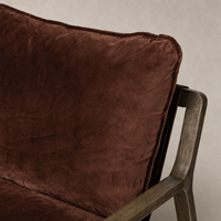 Surrey Auburn Sawyer Chair featuring soft, plush upholstery and sturdy wooden frame.