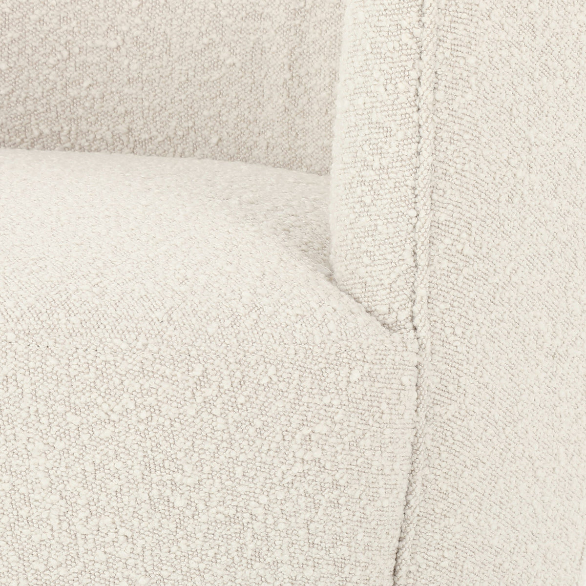 Close-up of the textured Knoll Natural fabric on the Soliel Swivel Chair.