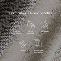 Cambric Ivory textured fabric swatch showcasing the durable, stain-resistant properties.