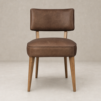 Orson Dining Chair in Palermo Cigar with a sleek design and wooden legs.