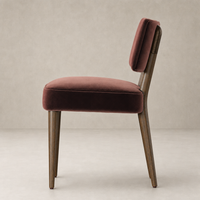 Orson Dining Chair in Surrey Plum with a sleek silhouette and plush velvet upholstery.