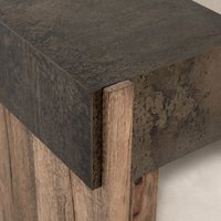 Rustic Oak Beckett Console Table showcasing a textured surface and natural wood grain.