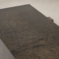 Rustic Oak Beckett Console Table showcasing a textured, dark wood finish.