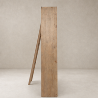 Tahoe Bookshelf in smoked pine features a sleek, modern design with rich wood grain.