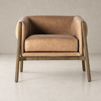 Remington Chair in Palermo Nude with a sleek design and wooden frame.