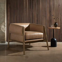 Remington Chair in Palermo Nude featuring contemporary design and sleek wood legs.