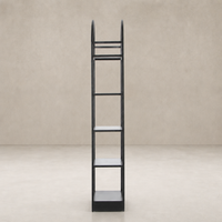 Sleek black Fez Bookcase with five open shelves and modern design.