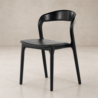 Amato Dining Chair in Sonoma Black with a sleek, curved back and minimalist design.