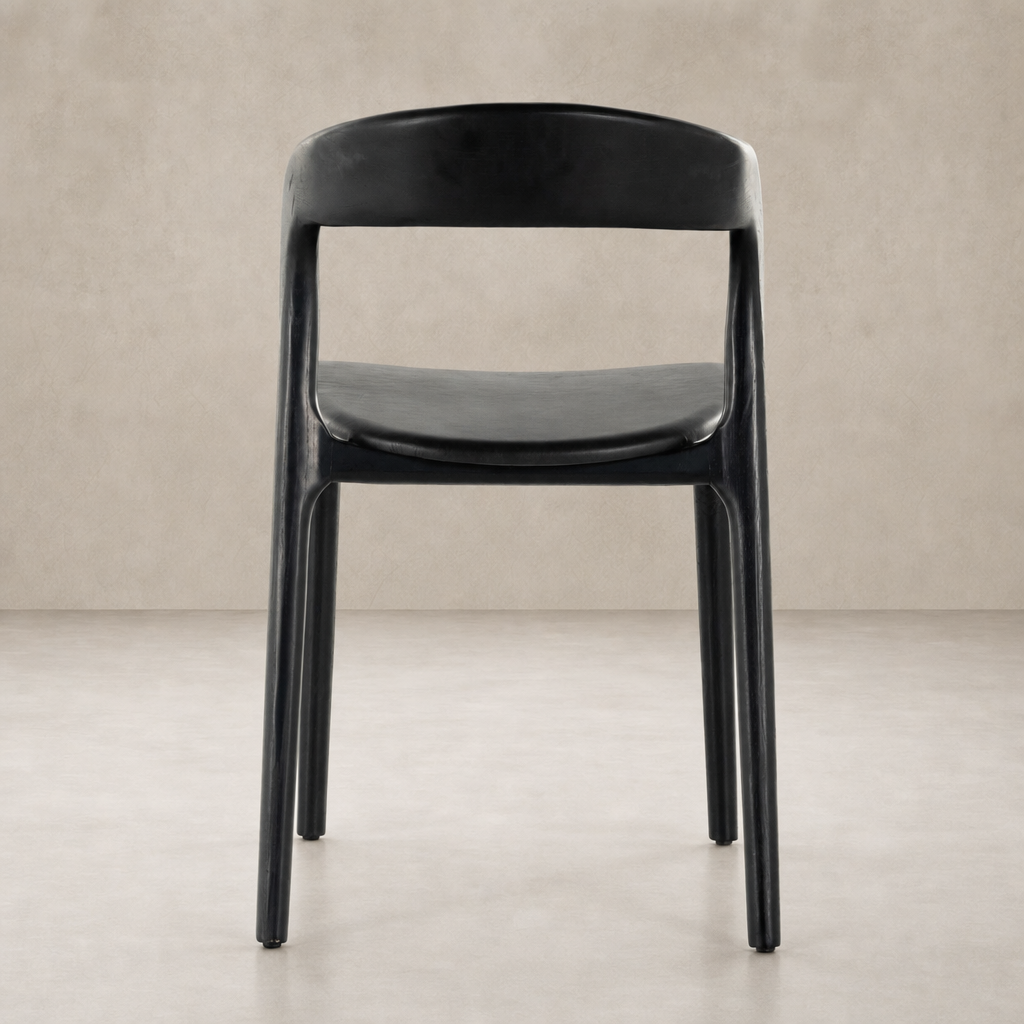 Amato Dining Chair in Sonoma Black with smooth, sleek curves and minimal design.