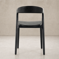 Amato Dining Chair in Sonoma Black with smooth, sleek curves and minimal design.