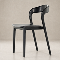 Amato Dining Chair in Sonoma Black features a sleek curved back and smooth seat.