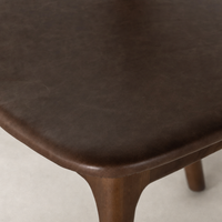 Close-up of the Sonoma Coco Amato Dining Chair showcasing its smooth, rounded edges and rich textured finish.