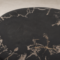 Naxos End Table with a sleek black top featuring unique gold veining details.