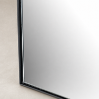 Elena Wide Mirror in iron matte black featuring a sleek, modern design with sharp edges.