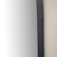 Elena Wide Mirror features a sleek curved design in matte black iron finish.