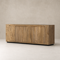 Biscay Sideboard in Rustic Wormwood Oak showcasing natural wood grain and simplistic design.