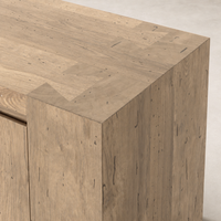 Close-up of the Biscay Sideboard showcasing its whitewash rustic wormwood oak finish.