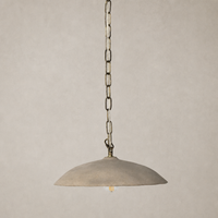 Light sand porcelain ceramic pendant light with an elegant, curved design.