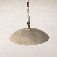 Light sand porcelain ceramic pendant with a smooth, rounded design and chain detail.