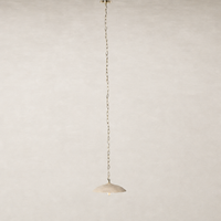 Light sand porcelain ceramic pendant light with a sleek, minimalist design.