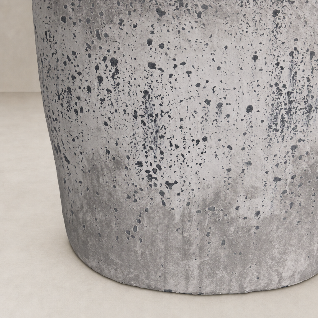 Antique white ceramic table lamp featuring a textured speckled finish.