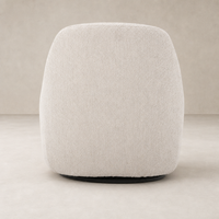 Rose Swivel Chair in Knoll Sand featuring a soft, textured fabric and rounded design.