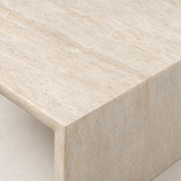 Bram Coffee Table features a sleek faux travertine surface with a minimalist design.
