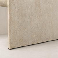 Close-up of Bram Coffee Table in faux travertine, highlighting its textured surface.