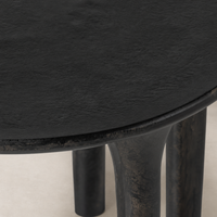 Close-up of the Holden End Table showcasing its sleek black finish and textured surface.