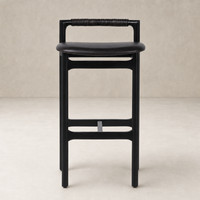 Nadia Bar + Counter Stool in Sonoma Black features sleek lines and a comfortable padded seat.