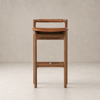 Nadia Bar + Counter Stool in Haven Tobacco with a sleek wooden frame and comfortable seat.