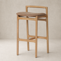 Nadia Bar + Counter Stool in Antwerp Cafe, featuring a stylish curved backrest and soft seat.