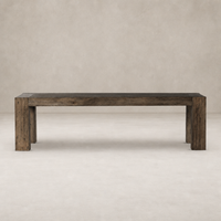 Brisa Dining Table in Ebony Rustic Wormwood Oak with a sleek rectangular design.