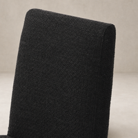 Close-up of the textured fabric on the Romy Dining Chair in Gibson Black.