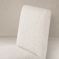 Romy Dining Chair in Somerton Ash with soft, textured upholstery and contemporary design.