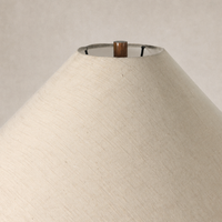 Iridescent acid wash floor lamp with a textured cone-shaped shade in a soft hue.