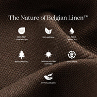 Brussels Coffee slipcover bed showcasing soft, textured natural linen fabric.