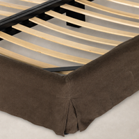 Slipcover bed in Brussels Coffee with a stylish and textured finish.