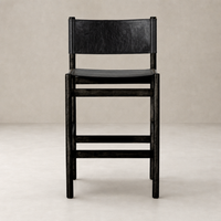 Bremen Bar + Counter Stool in Sonoma Black with Charcoal Parawood, featuring a sleek design.