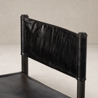 Bremen Bar + Counter Stool featuring Sonoma Black with Charcoal Parawood, elegant leather backrest.