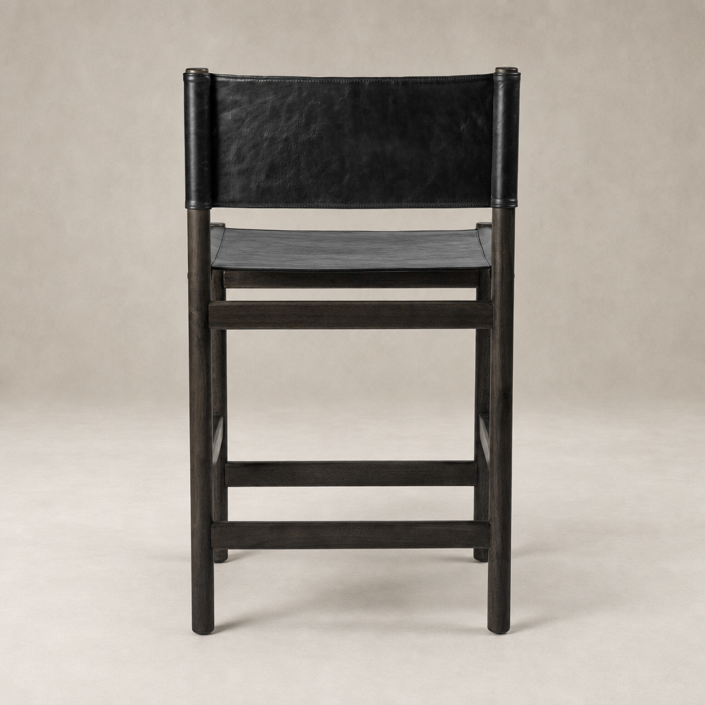 Bremen Bar + Counter Stool in Sonoma Black with Charcoal Parawood, featuring sleek design.