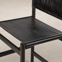 Bremen Bar + Counter Stool in Sonoma Black with Charcoal Parawood finish, showcasing sleek details.