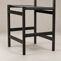 Bremen Bar + Counter Stool in Sonoma Black with Charcoal Parawood showcasing sturdy legs and sleek seat.