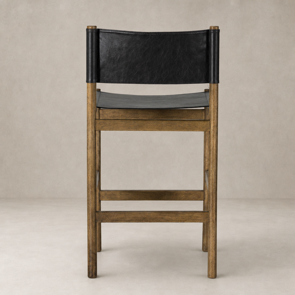Bremen Bar + Counter Stool featuring Sonoma Black solid parawood with a sleek design.