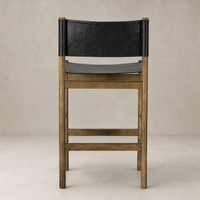 Bremen Bar + Counter Stool featuring Sonoma Black solid parawood with a sleek design.