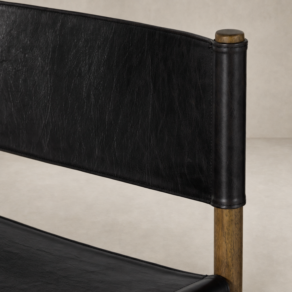 Bremen Bar + Counter Stool featuring a textured Sonoma black parawood frame.